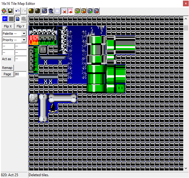 A picture of the map16 data included in template.zip. Discolored tiles are from the ghost ship tileset